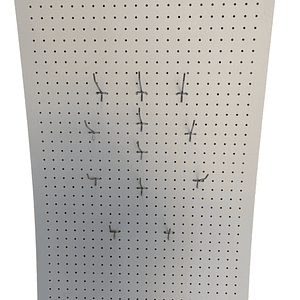 Panel organizador  60 cms. x 90 cms  12 ganchos + kit instalacion