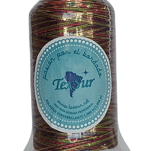 M052 hilo de bordar matizado arcoiris osc. 1000 mts.