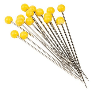 Alfileres acolchar cabeza amarilla tam 28 175 un.