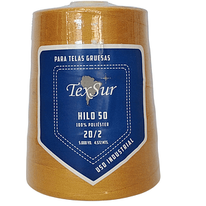 Hilo 50 20/2 telas gruesas mostaza 5.000 yd.