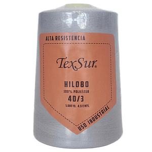Hilo 80 40/3 alta resistencia gris 5.000 yd.