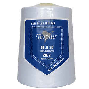 Hilo 50 20/2 telas gruesas blanco 5.000 yd.