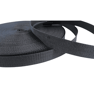 Cinta negra para mochilas de 25 mm x 50mt