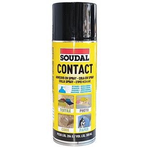 Spray adhesivo de contacto 2 en 1 soudal,  300ml