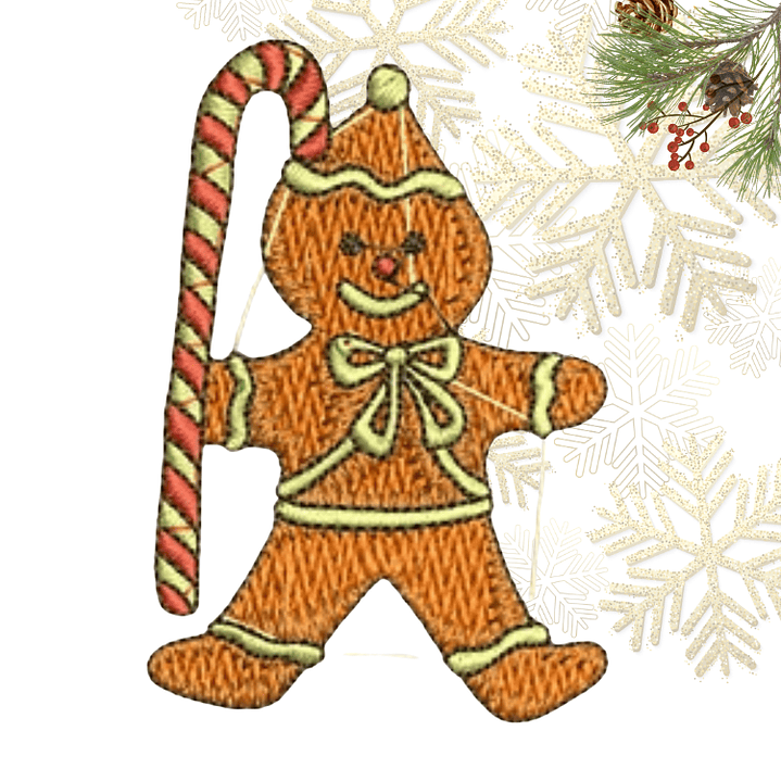 Matriz navideña #3 galleta gengibre con baston 1