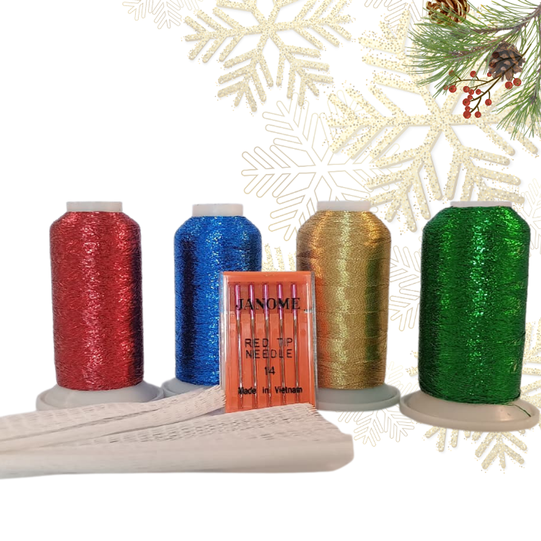 Pack #3 bordado navideño lurex 1