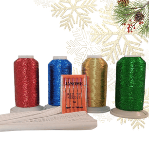 Pack #3 bordado navideño lurex