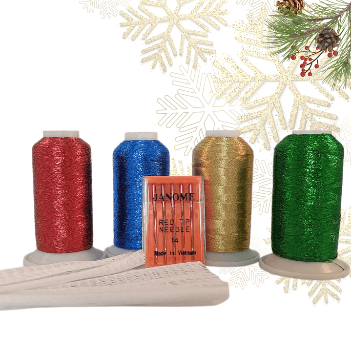 Pack #3 bordado navideño lurex 1