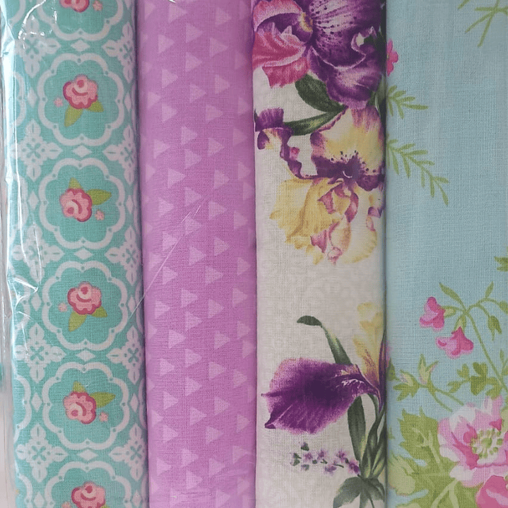 Set 4 telas 100% algodón patchwork 1 mt. 3