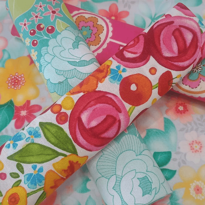 Set 4 telas 100% algodon patchwork 1 mt. 1