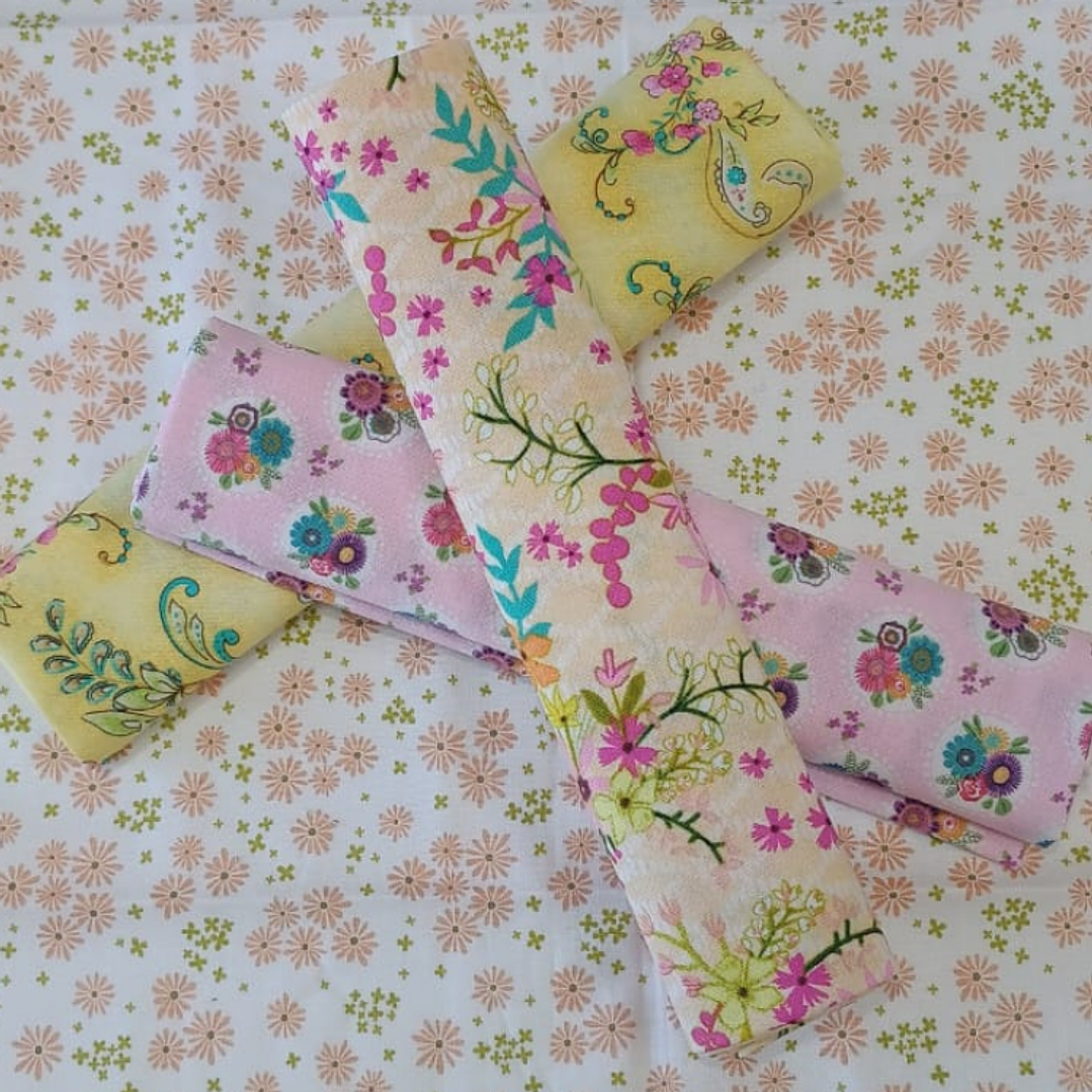 Set 4 telas 100% algodon patchwork 1 mt. 3