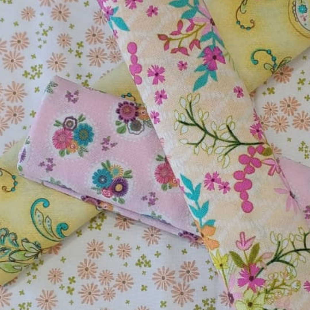 Set 4 telas 100% algodon patchwork 1 mt. 1