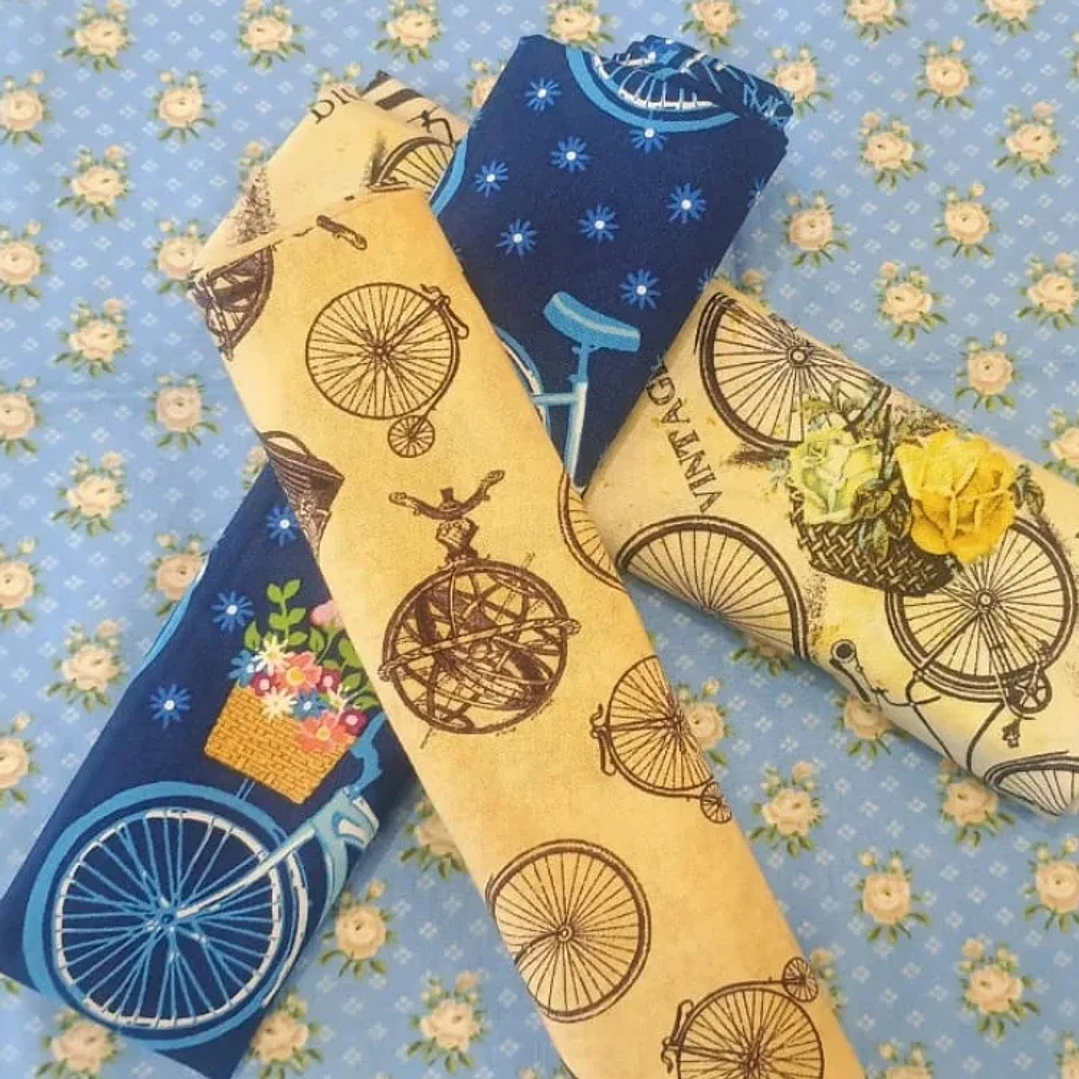 Set 4 telas 100% algodon patchwork 1 mt. 1