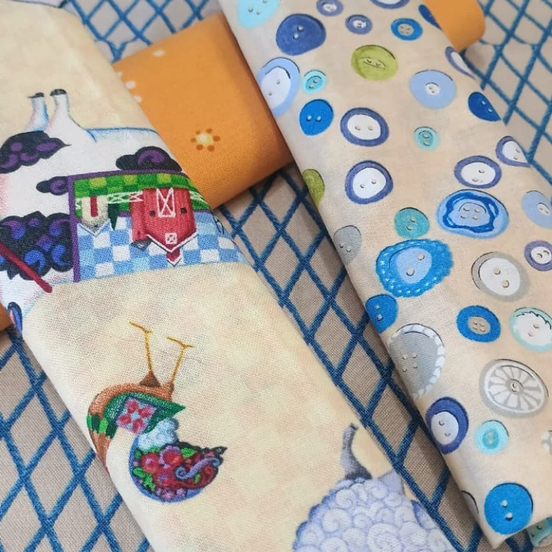 Set 4 telas 100% algodon patchwork 1 mt. 1