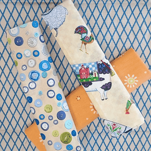 Set 4 telas 100% algodón patchwork 1 mt.