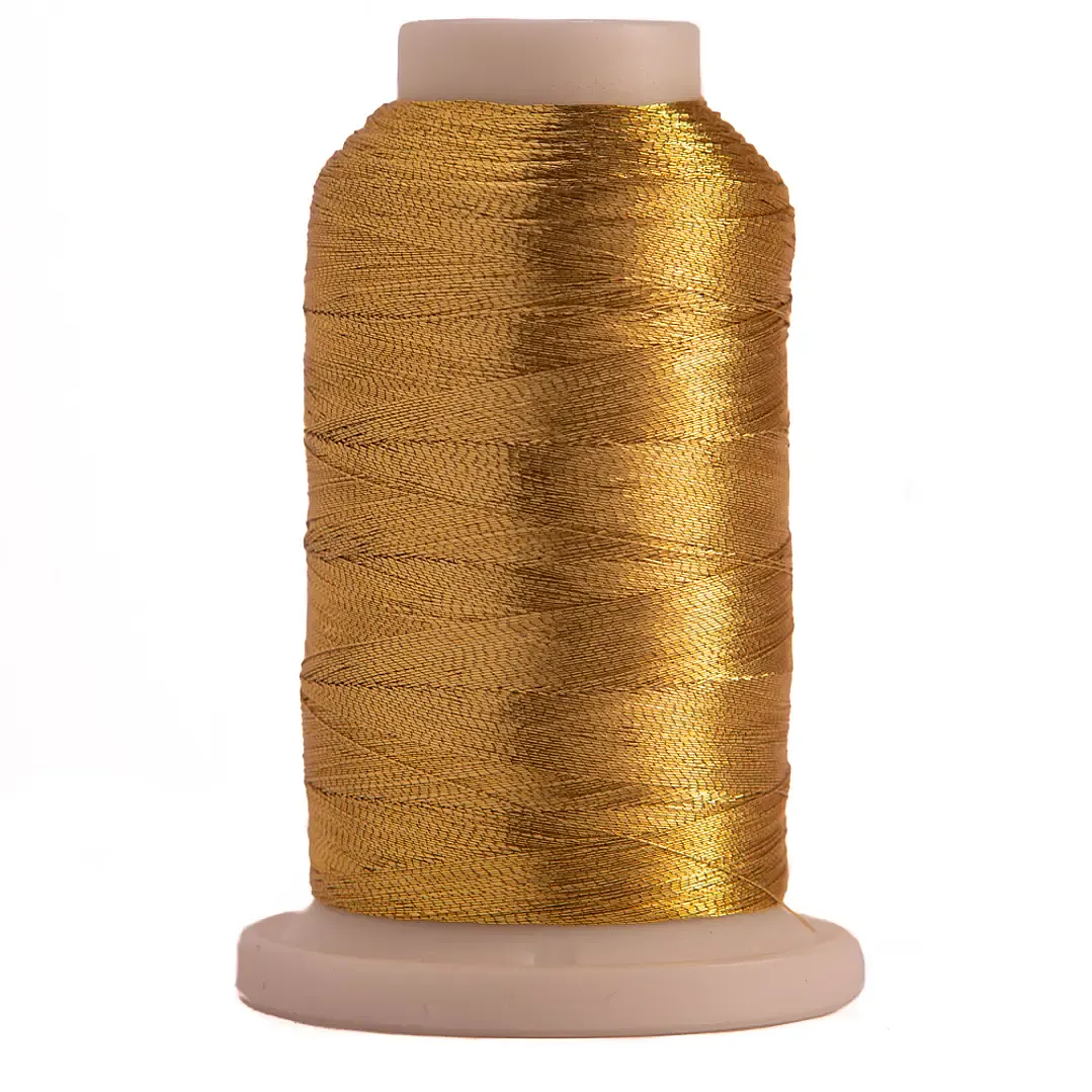 Lr8001 hilo de bordar metalico oro texsur 1000 mts 1
