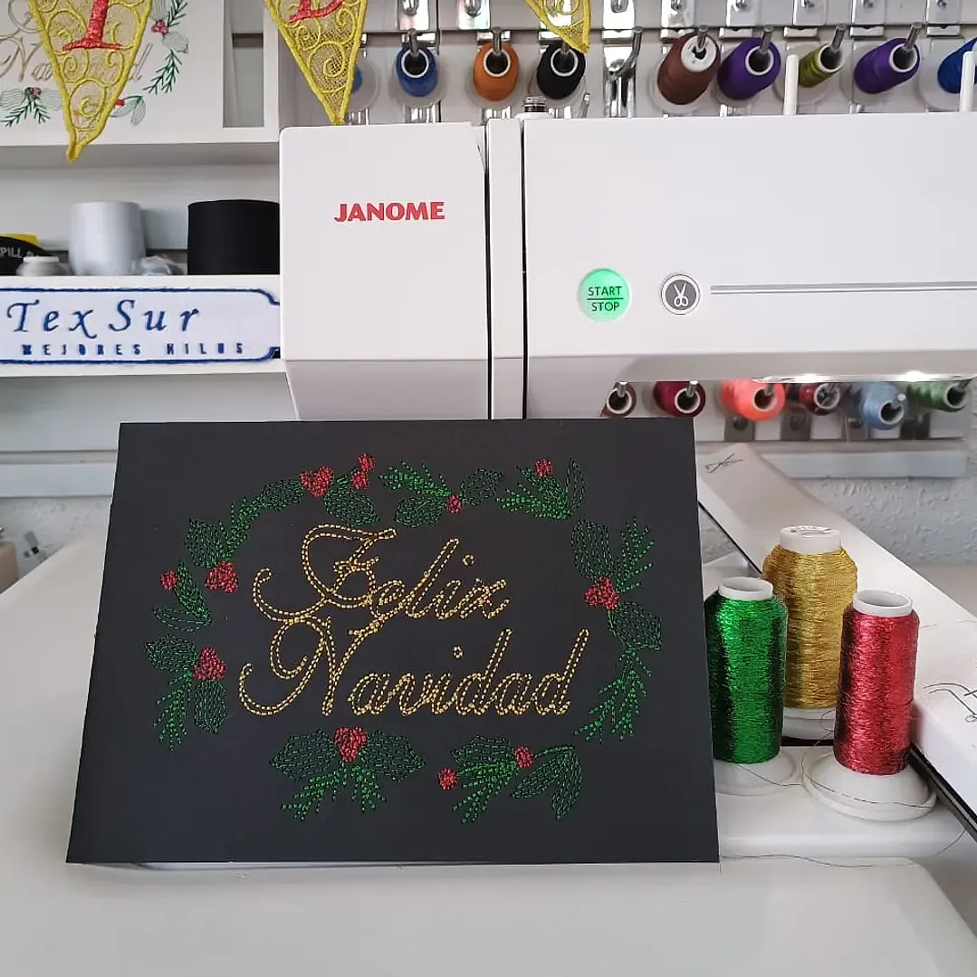 Fmx3146 hilo de bordar glitter rojo texsur 1000 mts. 2