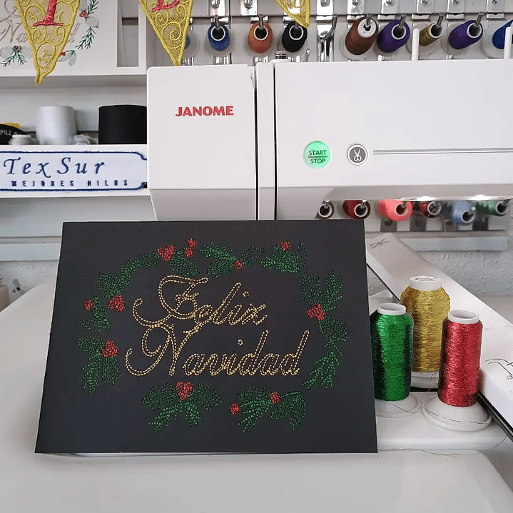 Fmx3146 hilo de bordar glitter rojo texsur 1000 mts. 2