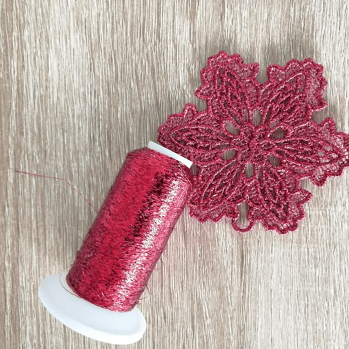 Fmx3146 hilo de bordar glitter rojo texsur 1000 mts. 3