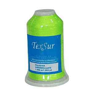 18611 hilo de bordar texsur verde fluor 1000 mts.