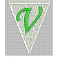 Matriz encaje libre banderin letra v - Miniatura 1