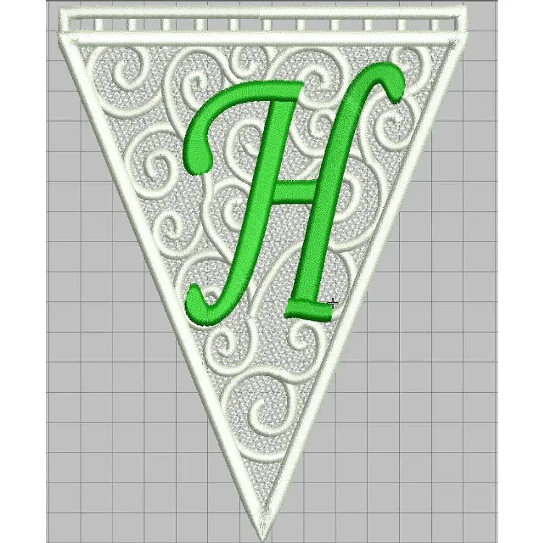 Matriz encaje libre banderin letra h 1