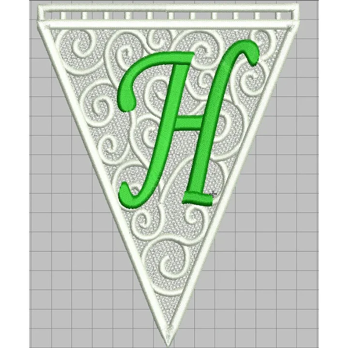 Matriz encaje libre banderin letra h 1