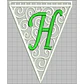 Matriz encaje libre banderin letra h - Miniatura 1