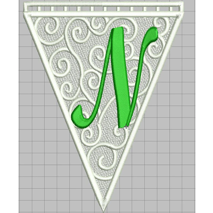 Matriz encaje libre banderin letra n 1
