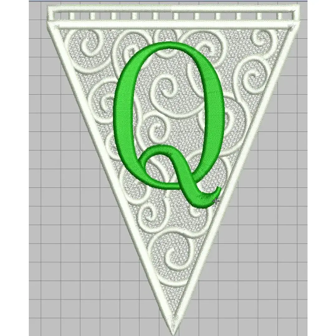 Matriz encaje libre banderin letra q 1