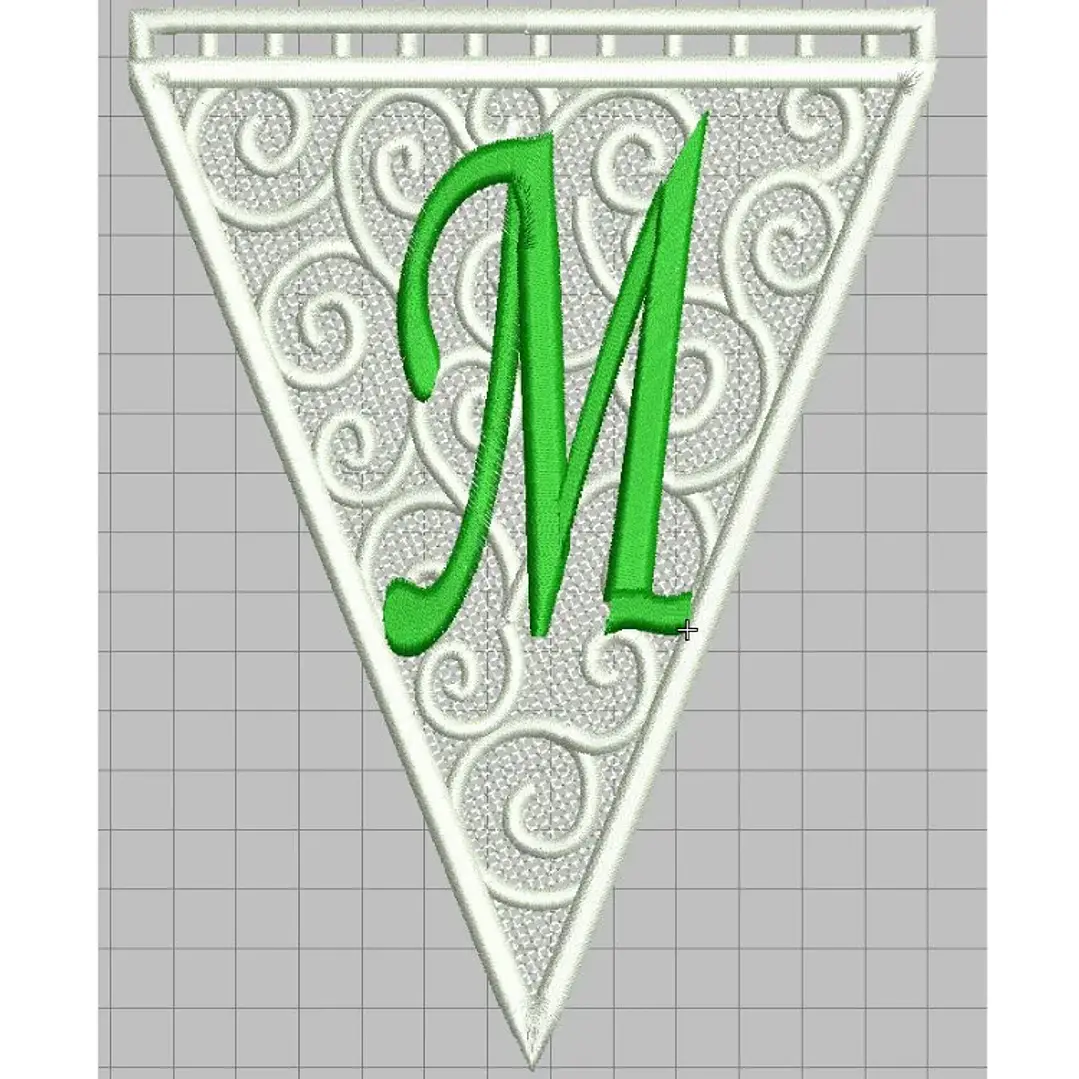 Matriz encaje libre banderin letra m 1