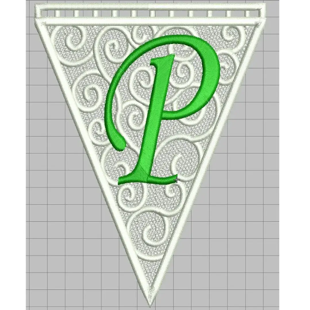 Matriz encaje libre banderin letra p 1