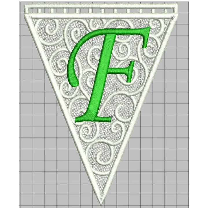 Matriz encaje libre banderin letra f 1