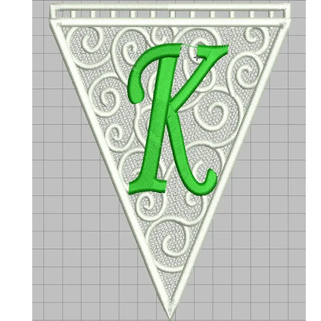 Matriz encaje libre banderin letra k 1
