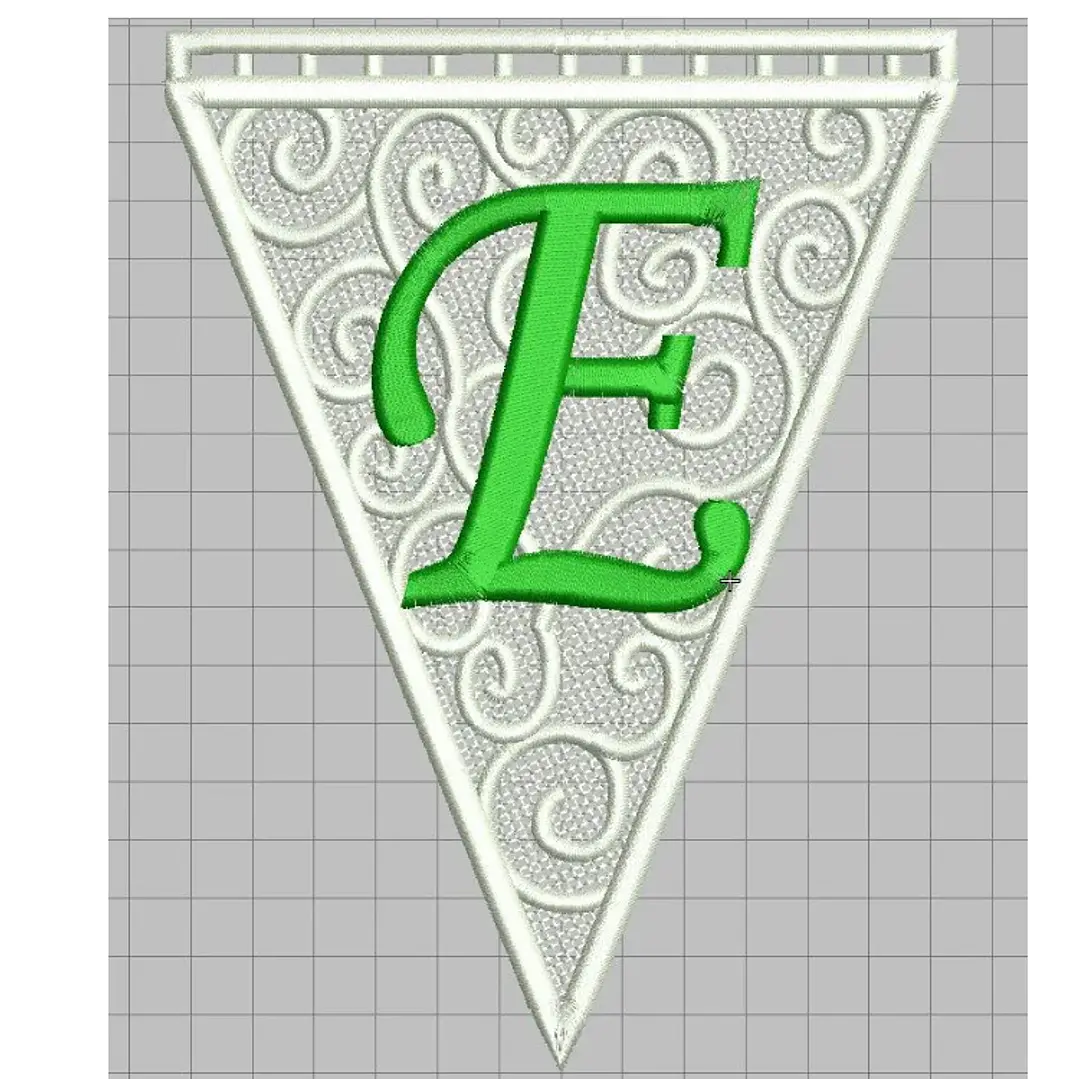 Matriz encaje libre banderin letra e 1