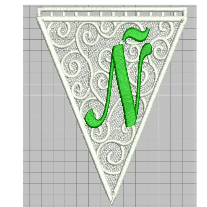 Matriz encaje libre banderin letra ññ 1