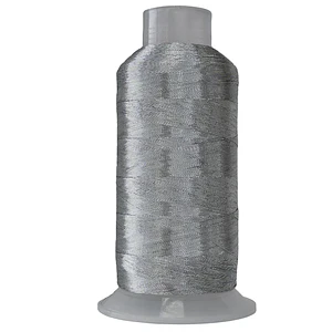 Hilo de bordar metalizado plata texsur 4000 mts.