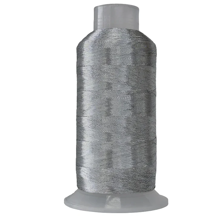Hilo de bordar metalizado plata texsur 4000 mts. 2