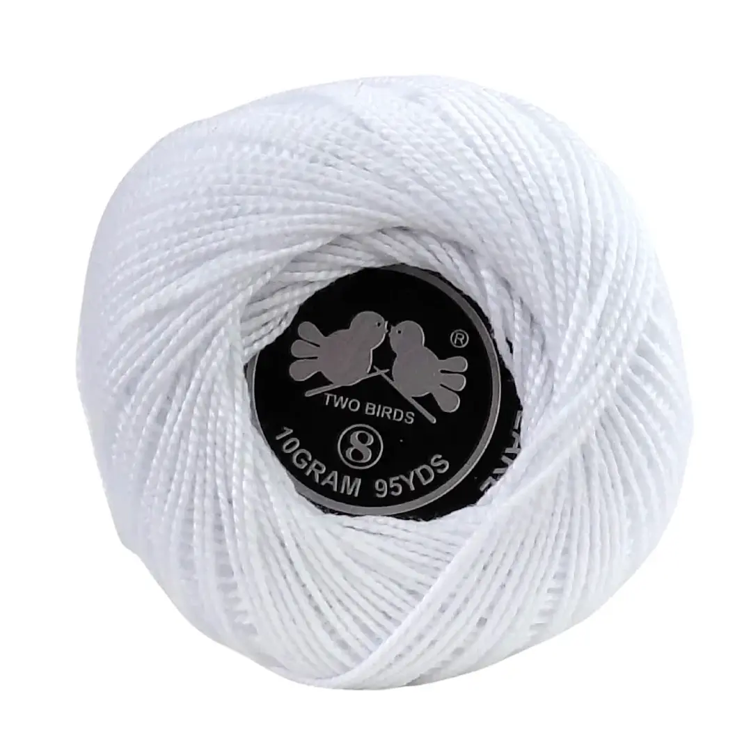 Hilo perlé 100% algodón blanco 80 mts. 1