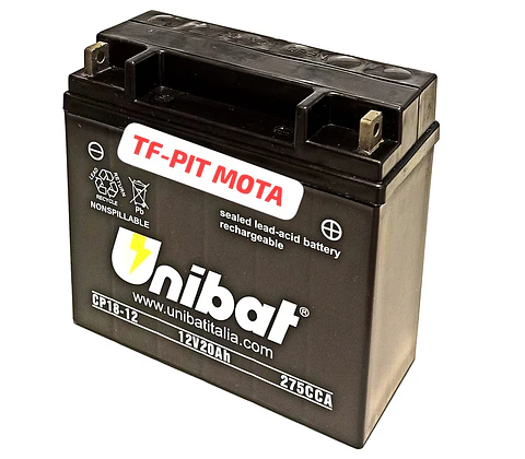 Bateria Unibat BMW/Ducati 12V 20Ah, selada, dimensões 181x76x167, polaridade direita.