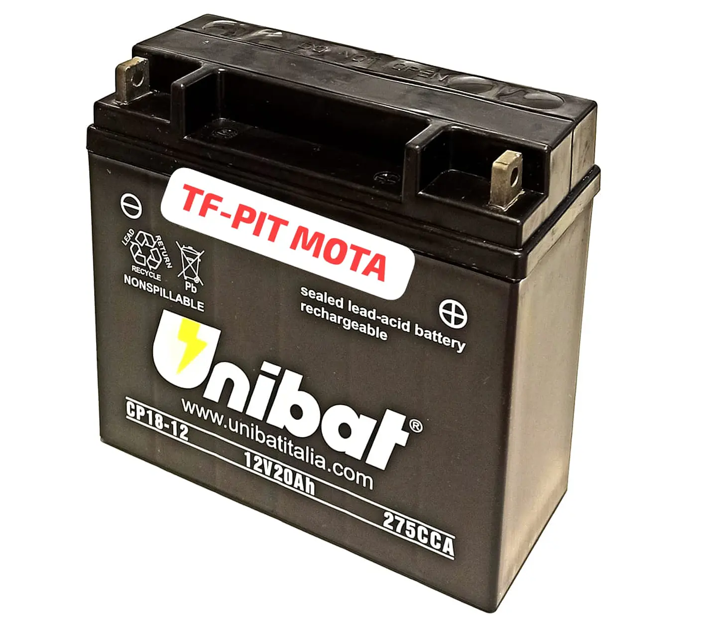 Bateria Unibat BMW/Ducati 12V 20Ah, selada, dimensões 181x76x167, polaridade direita. 1