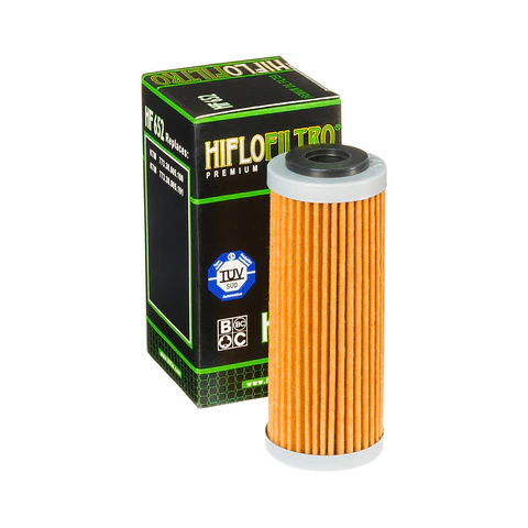 Filtro de óleo HiFlo-Filtro HF655 para Husaberg FE 250 13, 390 10-12, 450 09-, 501 13-, 570 09-12, KTM XC-F/XCF-W/SX-F 250 06-, 450/500 EXC 12-, 450 SMR 14, 690 Rally 07-08, 690 SMR 07