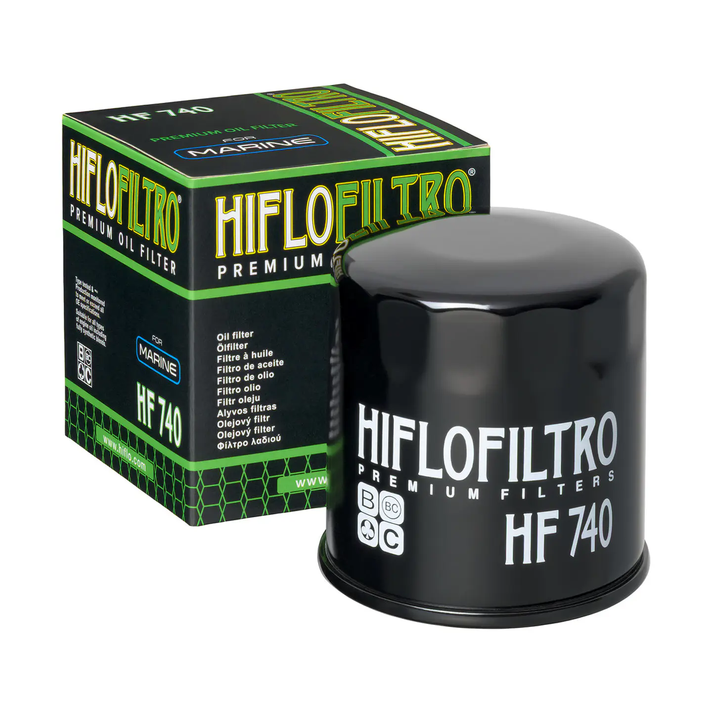 Filtro de óleo HiFlo-Filtro HF740 para motores marítimos Yamaha- Equivalencia HF750 1