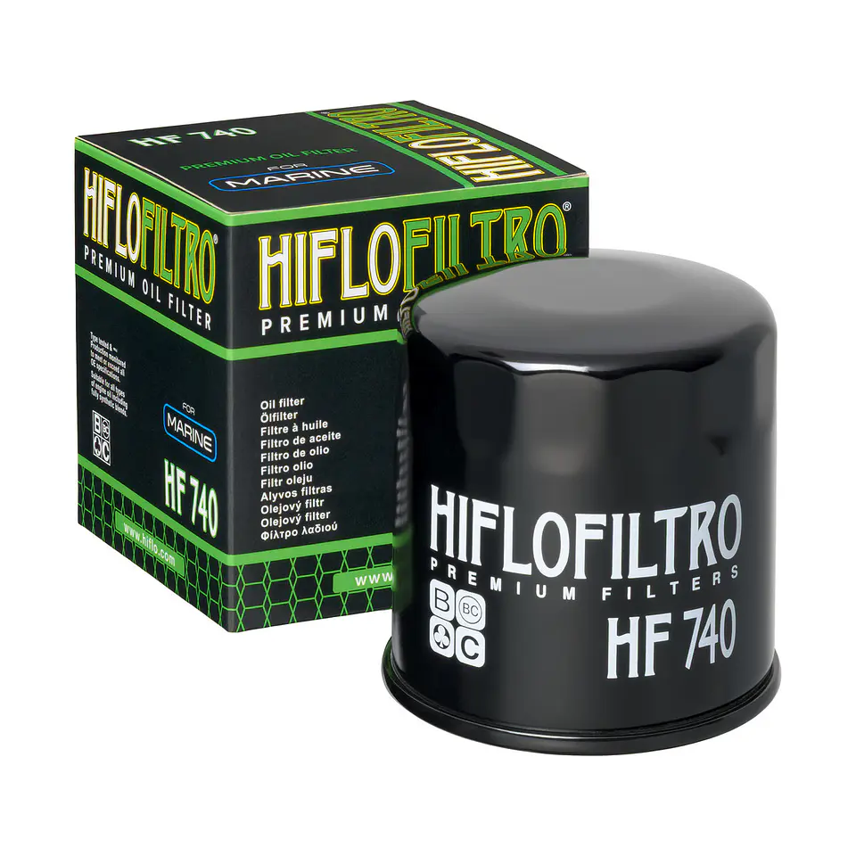 Filtro de óleo HiFlo-Filtro HF740 para motores marítimos Yamaha- Equivalencia HF750 1