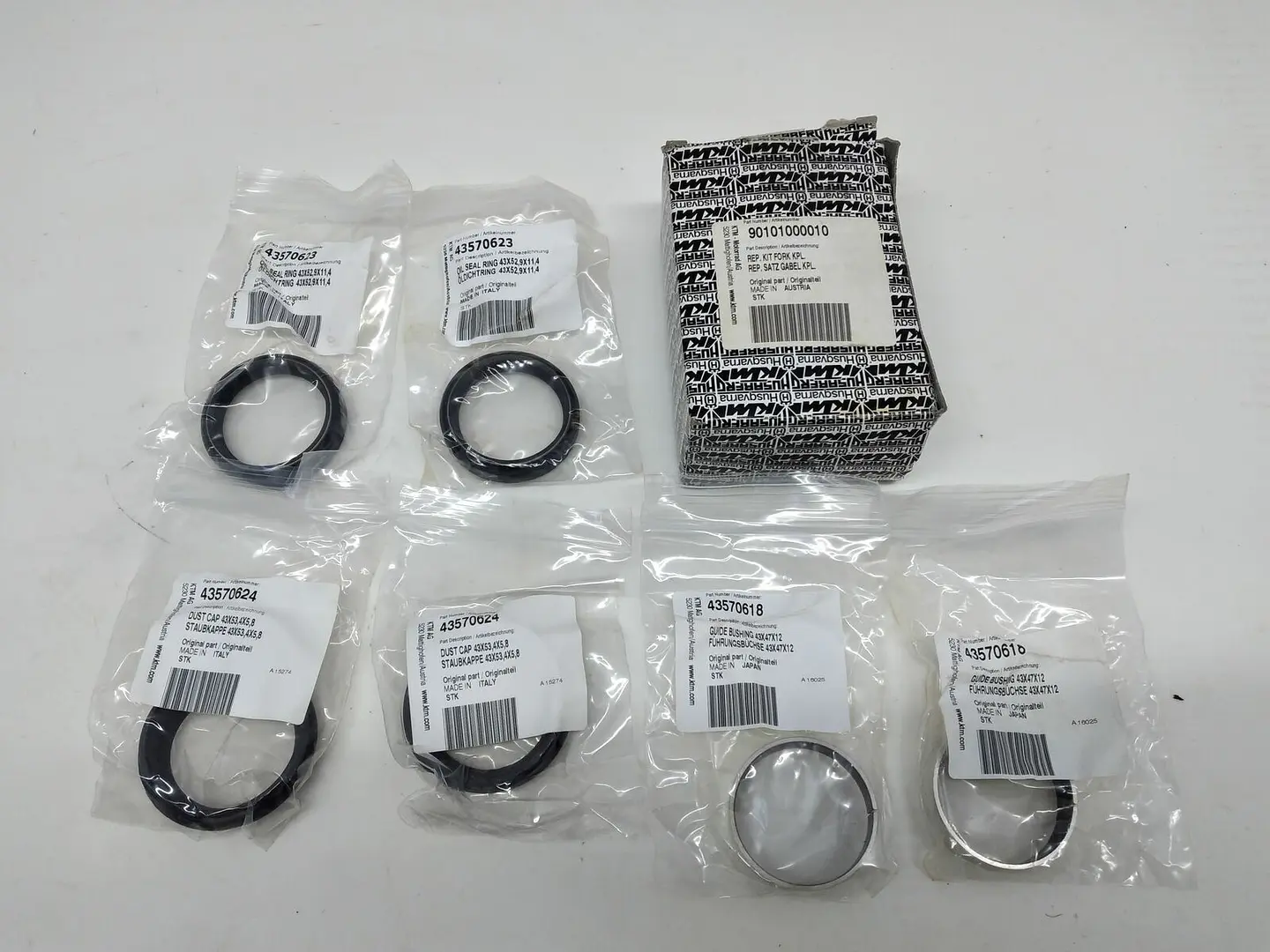 RETENTORES KIT DA SUSPENSÃO KTM DUKE 200, 390 DUKE, RC390, 690, 690 DUKE, Enduro R 690, 690 LC4 Enduro, LC4 690 SMC, 690 Super Moto 1
