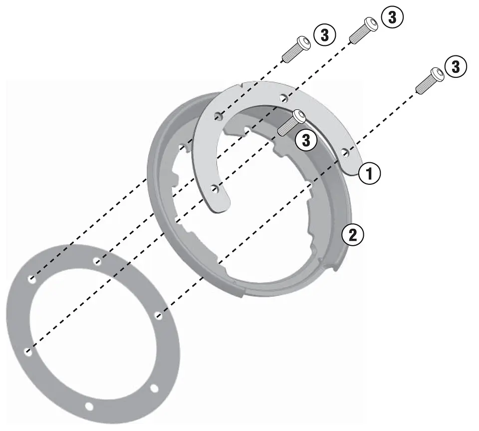 Flange para bolsa de tanque de combustível Givi Tanklock BF11, para BMW, Ducati, KTM, Triumph 1