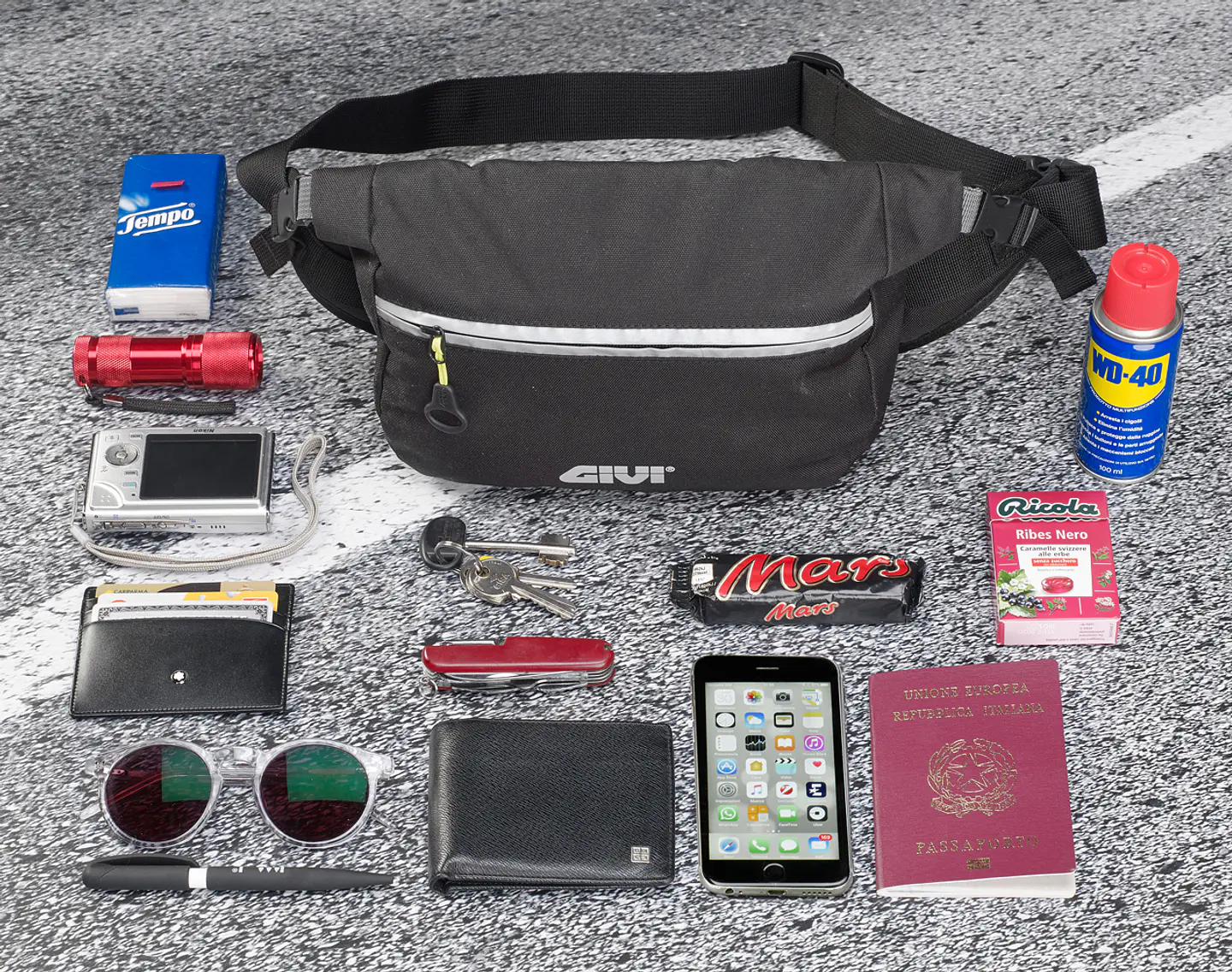 Bolsa de cintura Givi Easy-T EA125B resistente à água, dimensões 140x80x240 3
