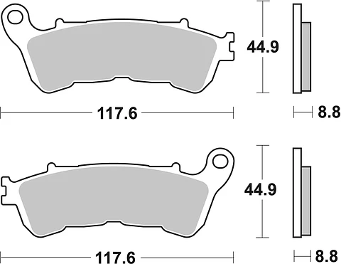 Calços de freio Brembo 07063XS sinterizadas (1 par para 1 disco) Para pinça de freio dianteira Forza/Jazz 05-17, SH 125/150 09-16 (SEM ABS), SH 300 07-14, SW-T 400/600, Suzuki Burgman 125/200, UX 1