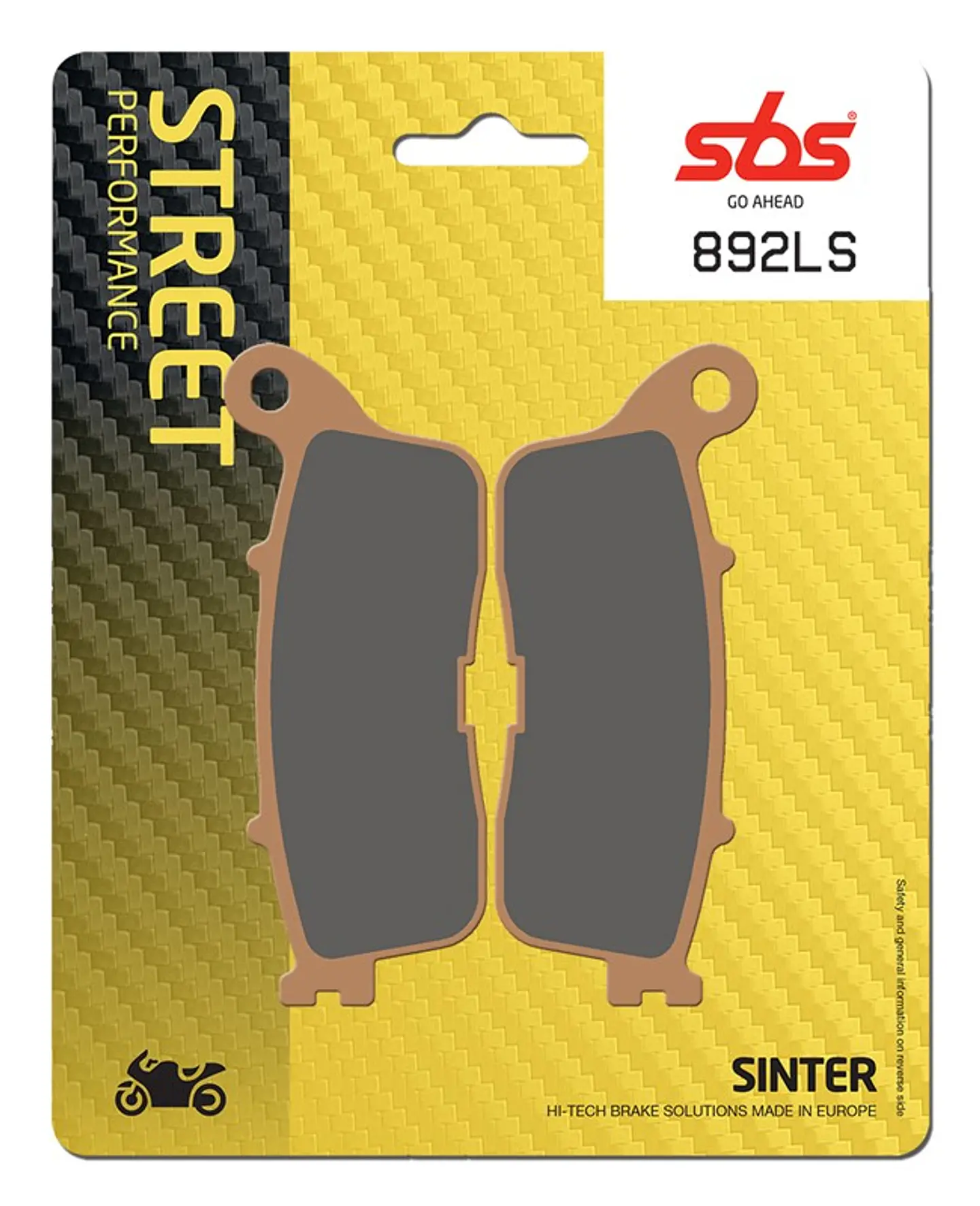 Calços de freio traseiras SBS Sintered Street Excel 892LS, Crosstourer, VFR 1200 F DCT (1 par para 1 disco) Não é adequado para VFR 1200 F sem DCT. 1