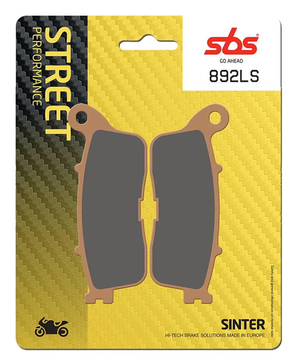 Calços de freio traseiras SBS Sintered Street Excel 892LS, Crosstourer, VFR 1200 F DCT (1 par para 1 disco) Não é adequado para VFR 1200 F sem DCT. 1